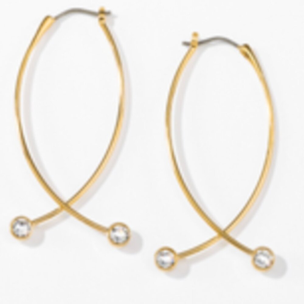 Touchstone Crystal by Swarovski, Twist of Fate Earrings golden